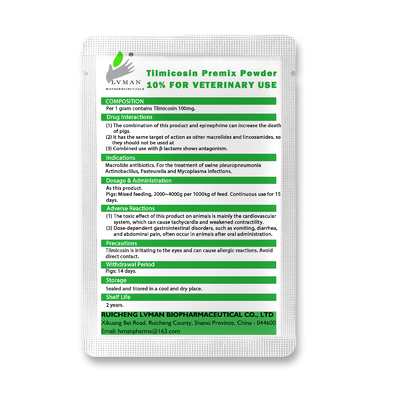 100 - 1000g Premix Veterinary Drug 10% Tilmicosin Powder