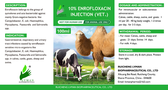 100ml Oral 10% Enrofloxacin Injection Veterinary Drug